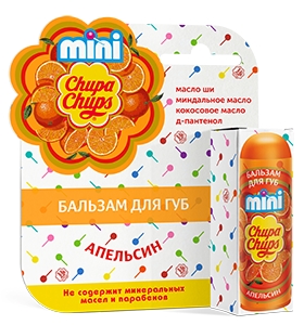 Бальзам для губ Chupa Chups mini Апельсин в художественной коробочке