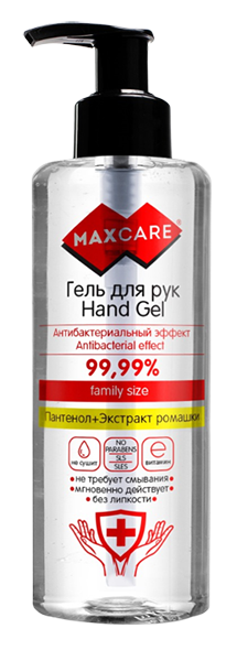 Гель для рук MAXCARE с антибактериальным эффектом Пантенол+экстракт ромашки, 250 мл