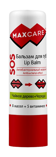 SOS-Бальзам для губ MAXCARE Чайное дерево+Череда, 4,2 г