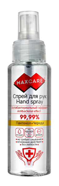 Спрей для рук MAXCARE с антибактериальным эффектом Пантенол+Череда, 100 мл